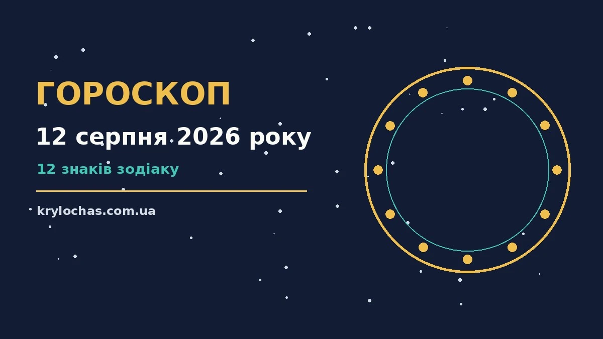 Гороскоп на 12 серпня 2026 року — настрій, справи та фінанси за знаками Зодіаку