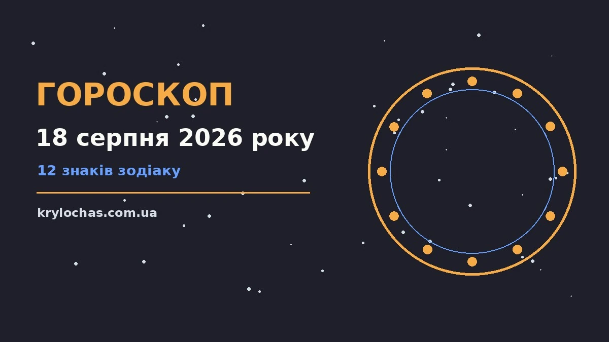 Зоряний гороскоп на 18 серпня 2026 року: настрій, справи та гроші