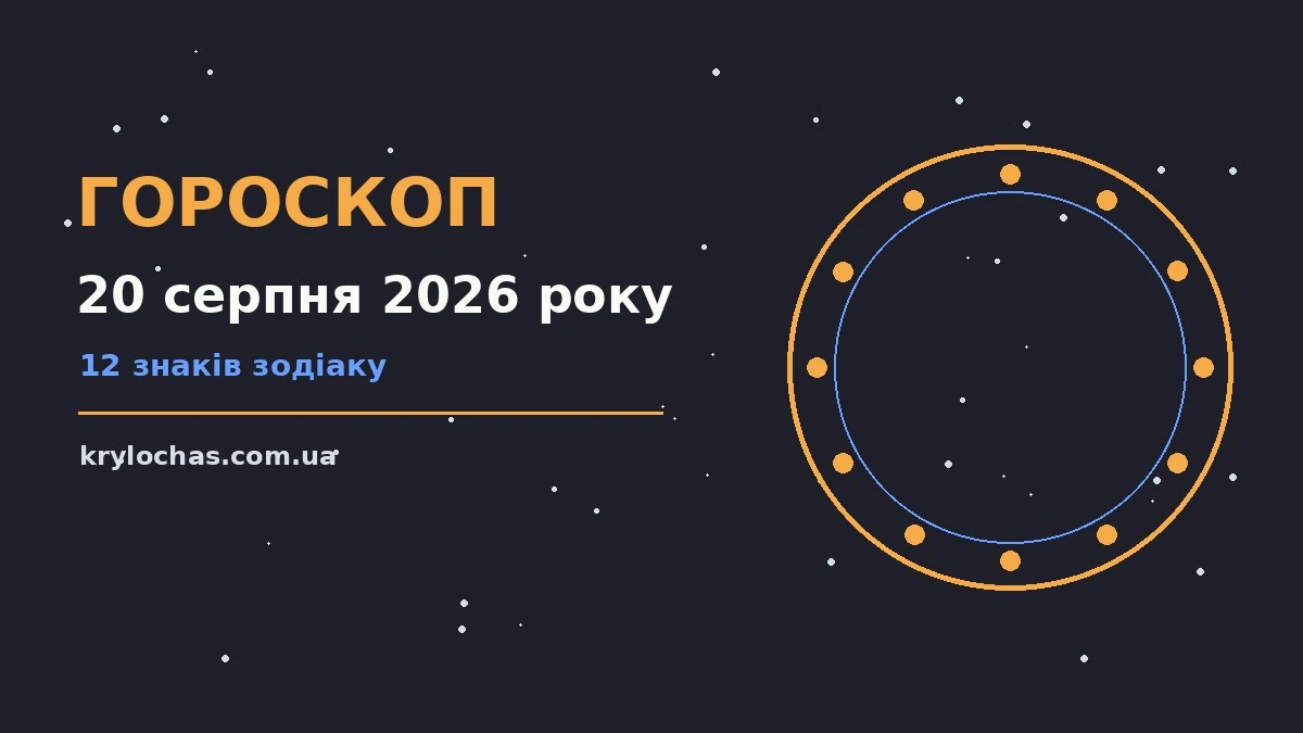 Зоряний гороскоп на 20 серпня 2026 року: настрій, справи та фінанси