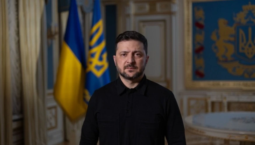 Володимир Зеленський під час запису вечірнього відеозвернення