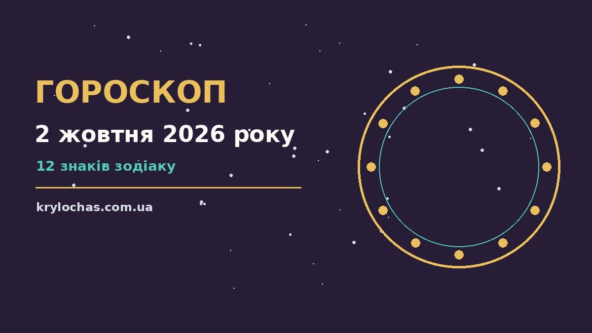 Гороскоп на 2 жовтня 2026 року: настрій, справи та гроші